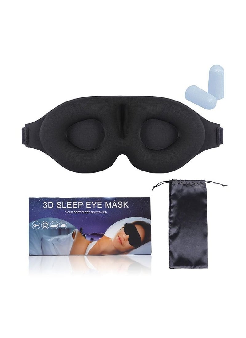 Arabest - With Soundproof Earplugs Eye Cover for Sleeping, 3D Contoured Cup Sleeping Mask, Soft Breathable Blackout Blindfold, Travel Eye Cover Adjustable Night Sleeping Mask - Image 1