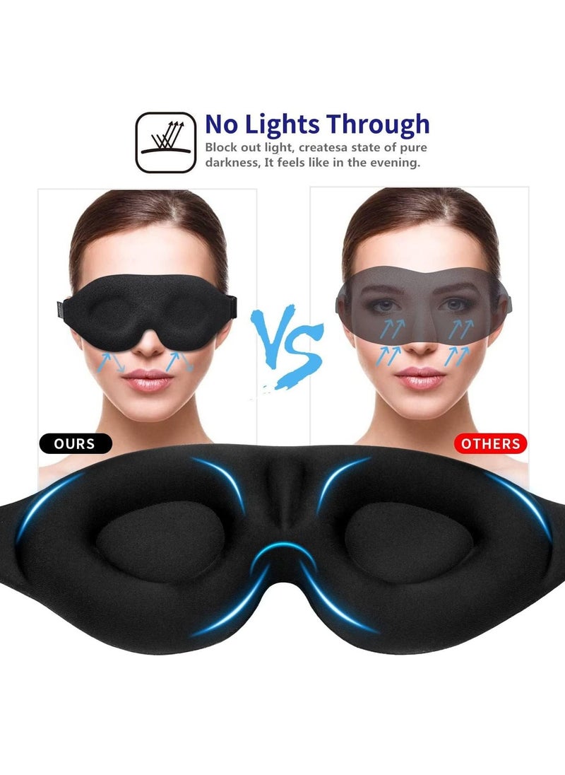 Arabest - With Soundproof Earplugs Eye Cover for Sleeping, 3D Contoured Cup Sleeping Mask, Soft Breathable Blackout Blindfold, Travel Eye Cover Adjustable Night Sleeping Mask - Image 1