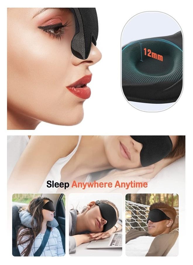 Arabest - With Soundproof Earplugs Eye Cover for Sleeping, 3D Contoured Cup Sleeping Mask, Soft Breathable Blackout Blindfold, Travel Eye Cover Adjustable Night Sleeping Mask - Image 1