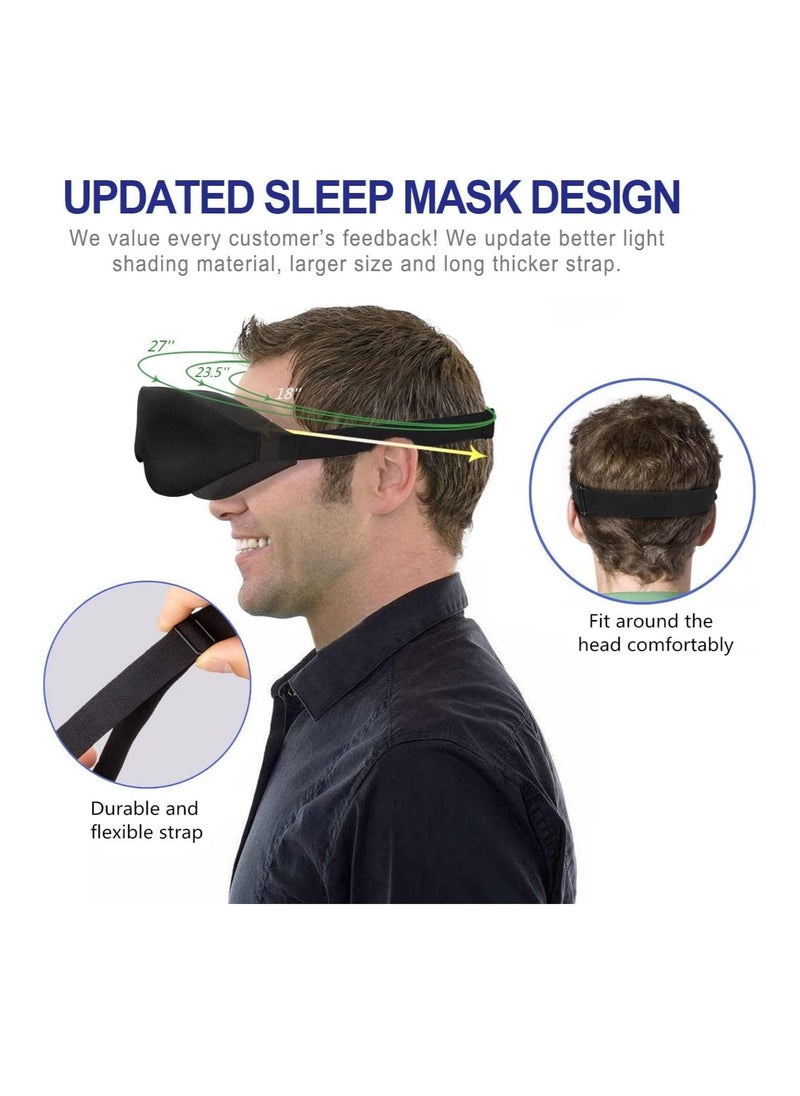 Arabest - With Soundproof Earplugs Eye Cover for Sleeping, 3D Contoured Cup Sleeping Mask, Soft Breathable Blackout Blindfold, Travel Eye Cover Adjustable Night Sleeping Mask - Image 1