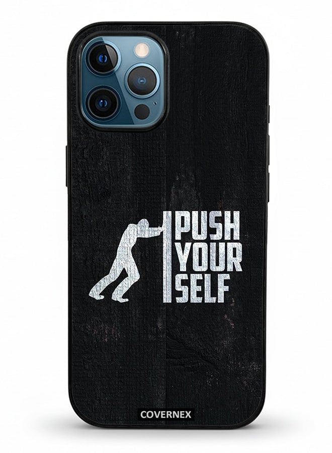 Covernex Apple iPhone 12 Pro Max Protective Case Cover Printed Featuring Push Yourself - Image 2