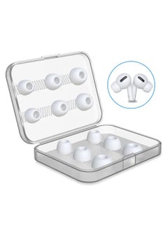 12 Pieces Silicone Ear Buds Compatible with AirPods Pro and AirPods Pro 2, Replacement Ear Buds with Portable Storage Box