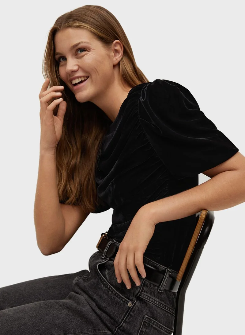 MANGO Velvet Top