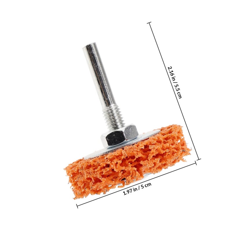 Orange Buffing Wheel Polishing Grinding Head 50x6mm with Handle for Drill Paint Removal Tire Repair - Image 3
