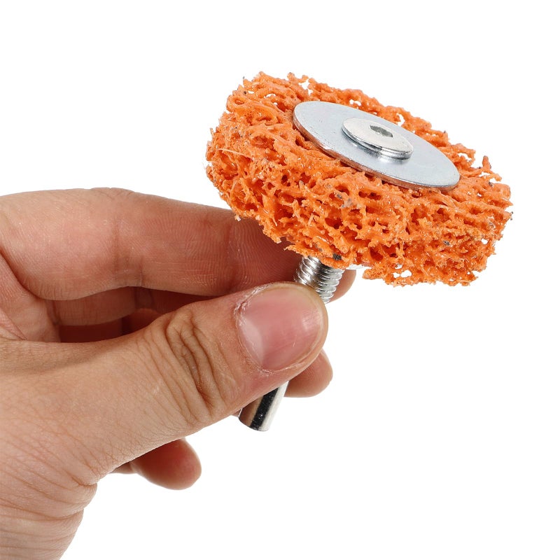 Orange Buffing Wheel Polishing Grinding Head 50x6mm with Handle for Drill Paint Removal Tire Repair - Image 5
