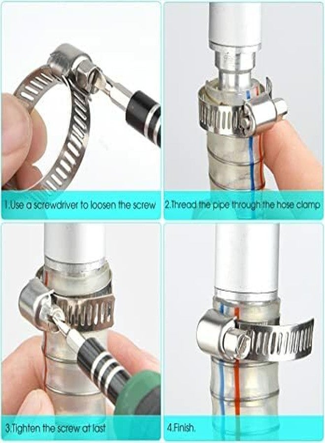 ES EKSAFAR ESEKSAFAR 20pcs Easy Adjustable S S Hose Clamp 1"inch Size adjust (16-25) mm - Image 3