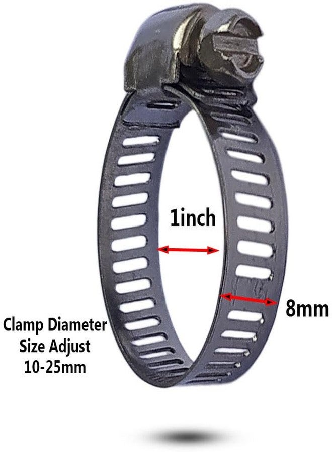 ES EKSAFAR ESEKSAFAR 20pcs Easy Adjustable S S Hose Clamp 1"inch Size adjust (16-25) mm - Image 2