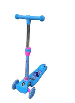 Scooter 3 Wheels with LED Lights, Foldable Design, Scooter for Boys and Girls, Height Adjustable, Children's Skateboard, Freesyle Skateboard, Rear Brake Scooter-blue