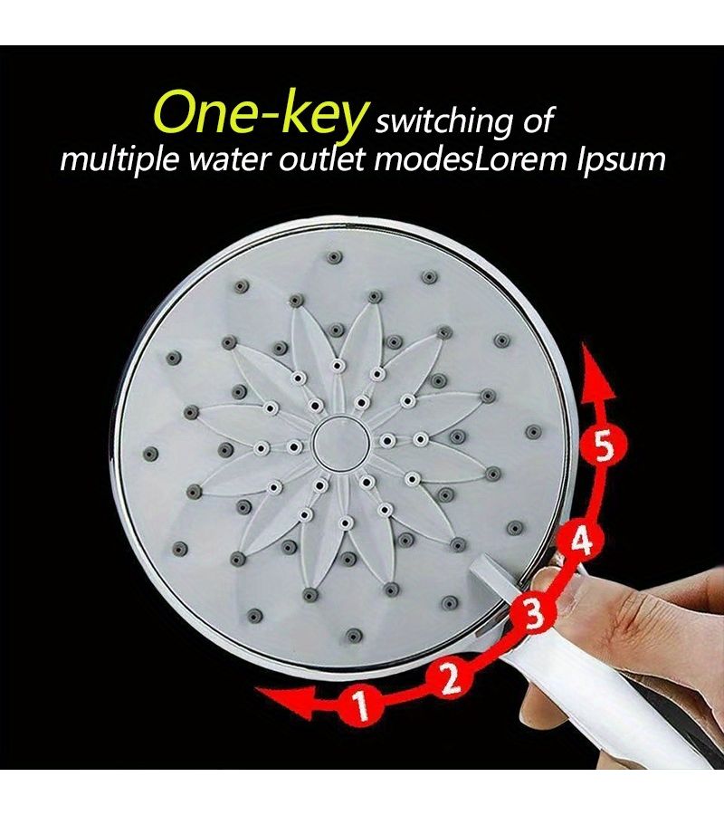 Silvery Shower Head Set With 78.74 Inch Hose Lotus Spray Gun Sprinkler Combo - Image 5