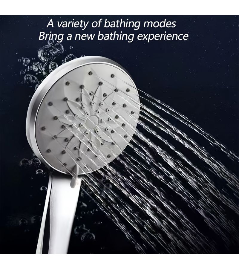 Silvery Shower Head Set With 78.74 Inch Hose Lotus Spray Gun Sprinkler Combo - Image 4