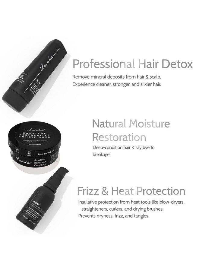 Iluvia Complete Professional System Iluvia Hard Water Shampoo 200 Ml & Squalene Restorative Conditioner 200G & Intensive Hair Care Liquid 50Ml - Image 3