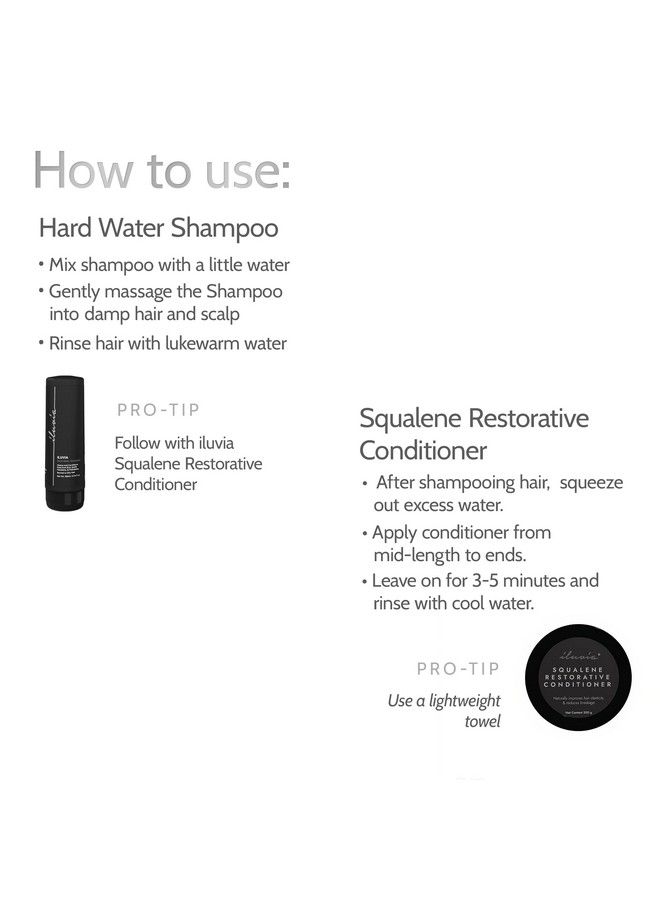Iluvia Complete Professional System Iluvia Hard Water Shampoo 200 Ml & Squalene Restorative Conditioner 200G & Intensive Hair Care Liquid 50Ml - Image 5