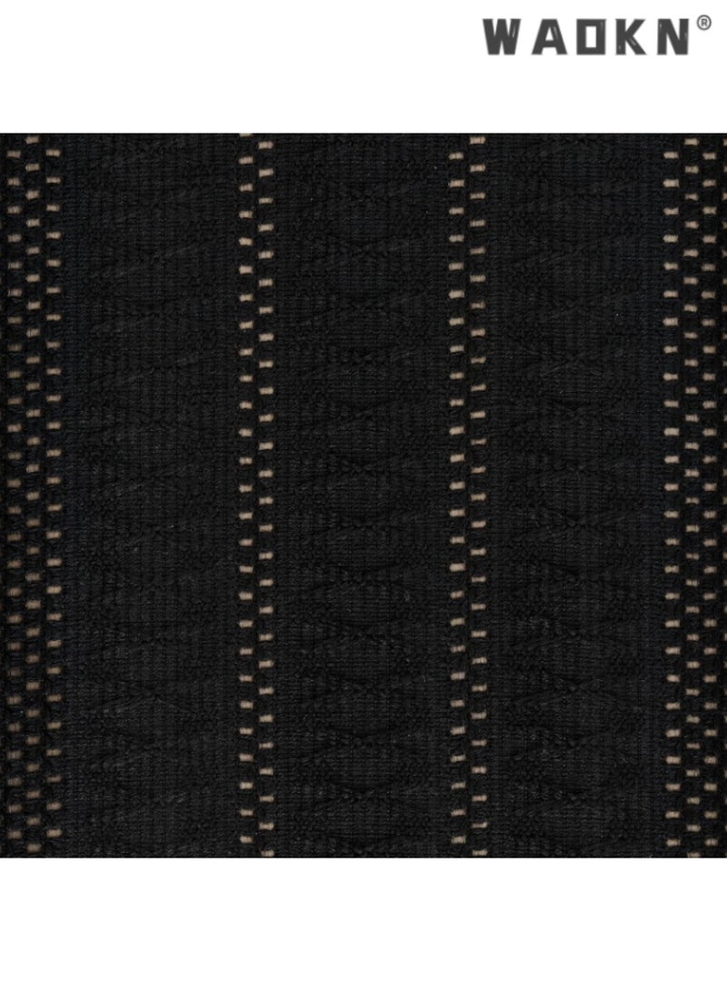 WAOKN Black Table Runner with Long Tassels, Elegant Table Scarf for Dining Tables, Adds a Touch of Sophistication to Your Home Decor, Ideal for Everyday Use and Special Occasions, 30*183 cm - Image 5