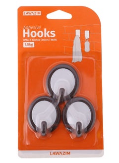 LAWAZIM 4-Packs of Colored Border Adhesive Hook - Round  - Image 2