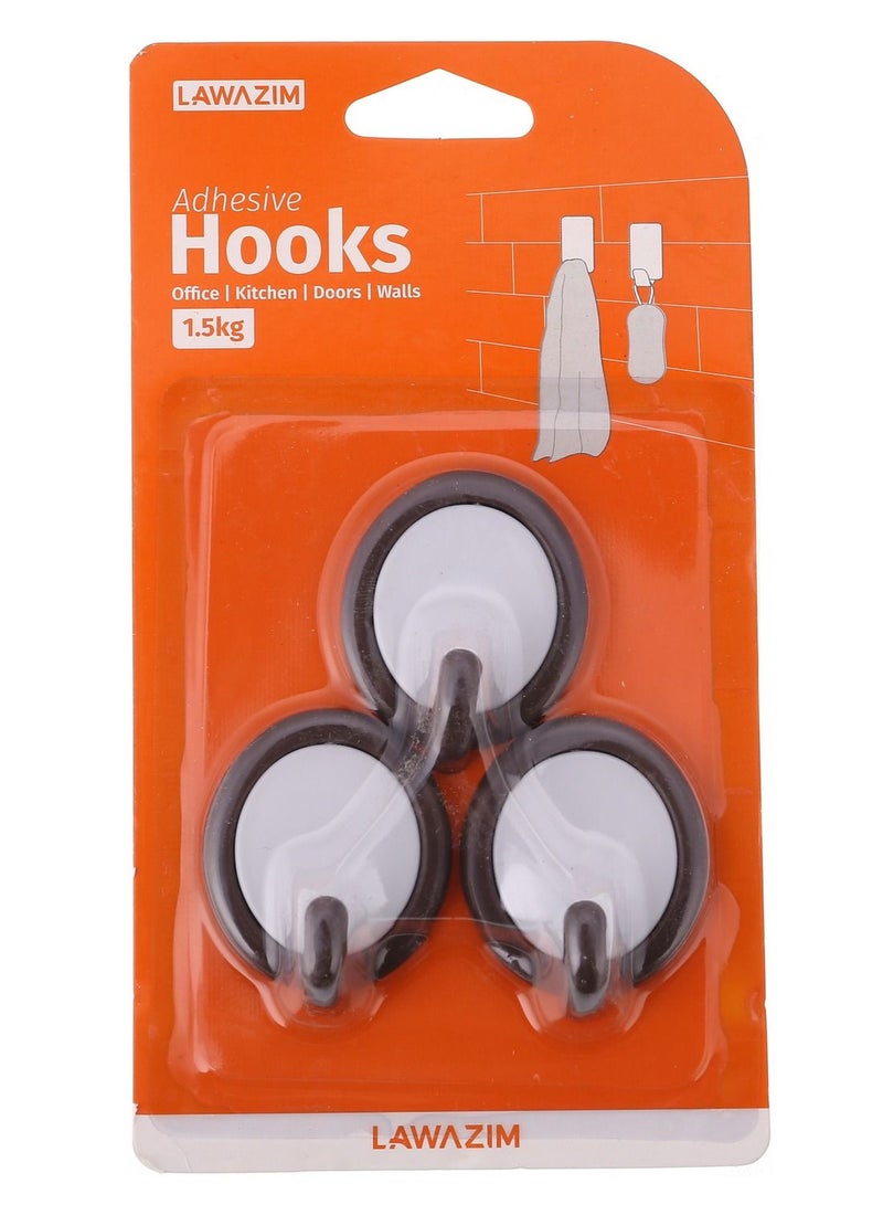 LAWAZIM 4-Packs of Colored Border Adhesive Hook - Round - Image 2