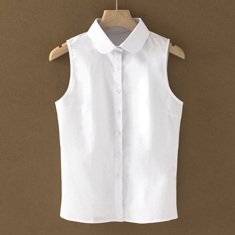 2024 Chiffon Shirt Sleeveless Shirt Korean Women'S All-Match Base Professional Shirt Vest New Fake Collar - Image 4