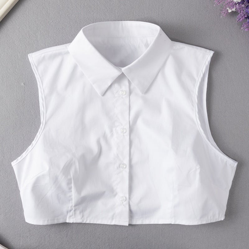 2024 Chiffon Shirt Sleeveless Shirt Korean Women'S All-Match Base Professional Shirt Vest New Fake Collar - Image 1