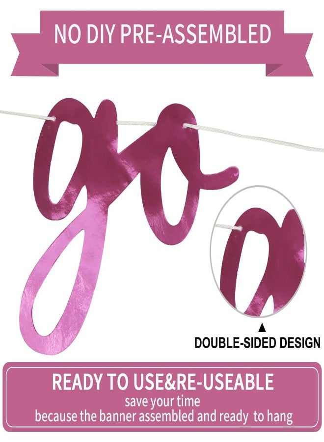 BEISHIDA Go Shawty It's Your Birthday Banner NO DIY Hip Hop Theme Happy Birthday Banner Pre-Strung Rap Theme Happy Birthday Sign for Man Women birthday Party Supply Double-Sided Bright Pink - Image 3