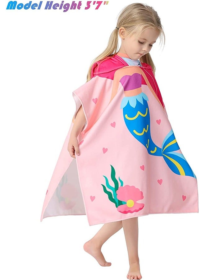 LINJIE Kids Bath Towel for 1-6 Years Toddler, Hooded Towel,Microfiber Super Soft, Robe Poncho Bathrobe,Girls Swimming Beach Holiday Water Playing,Pool Swim Coverups 1Pcs - Image 5