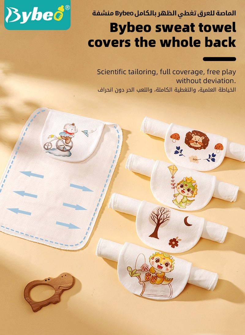 Bybeo 5-Piece Baby Sweat Absorbent Towel, 100% Cotton Baby Towel, Infant Back Towels, Back Wet Pad Wipes for Children Playtime and Kindergarten Activities - Image 4