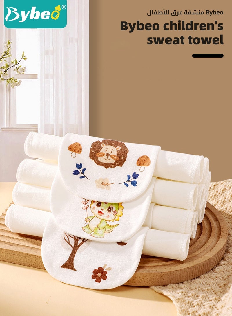 Bybeo 5-Piece Baby Sweat Absorbent Towel, 100% Cotton Baby Towel, Infant Back Towels, Back Wet Pad Wipes for Children Playtime and Kindergarten Activities - Image 2