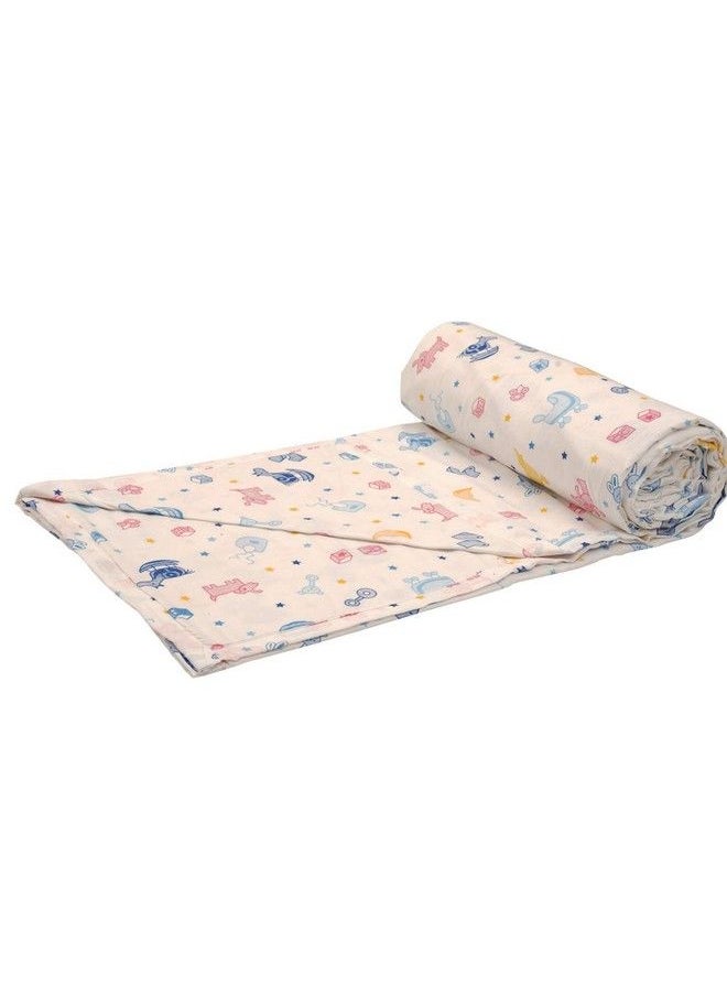 Trance Home Linen - Pure Malmal Cotton Multipurpose Baby Dohar ; 3 Layered Baby Swaddle ; Softlightweight Baby Blanket ; Crib Blanket (Age : 0 6 Months 100Cm X 70 Cm Ducks) - Image 1