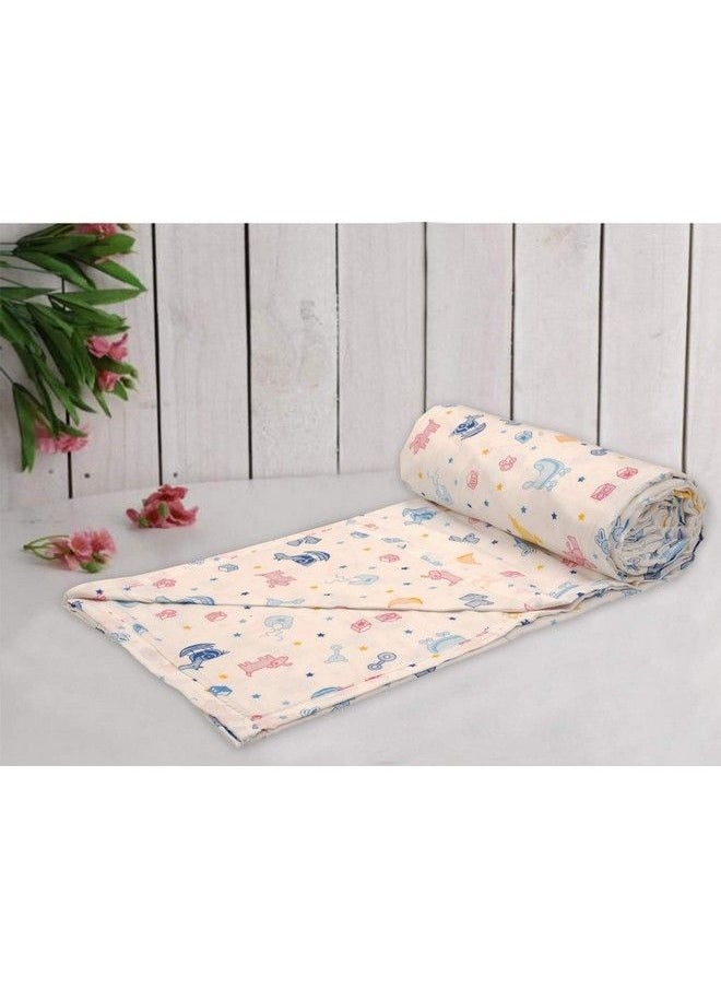 Trance Home Linen - Pure Malmal Cotton Multipurpose Baby Dohar ; 3 Layered Baby Swaddle ; Softlightweight Baby Blanket ; Crib Blanket (Age : 0 6 Months 100Cm X 70 Cm Ducks) - Image 1