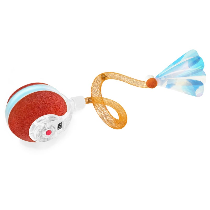 Jkanti Interactive Cat Toys for Indoor CatsThe 3rd Generation Agile Moving Cat Ball with Elastic Mesh TailAutomatic Kitten Toys for Bored Indoor CatsMotion Activated Orange - Image 2