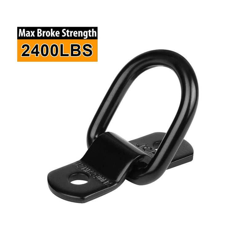 JCHL D Rings Tie Down Anchors Hooks for Trailer Truck Bed Bracket Enclosed Points Pickup Camper Surface Mount D-Ring Heavy Duty 1/4" 2400 Pound Capacity (4-Pack) - Image 3