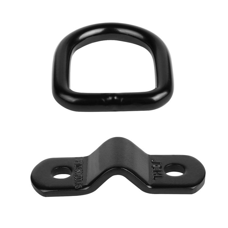 JCHL D Rings Tie Down Anchors Hooks for Trailer Truck Bed Bracket Enclosed Points Pickup Camper Surface Mount D-Ring Heavy Duty 1/4" 2400 Pound Capacity (4-Pack) - Image 5