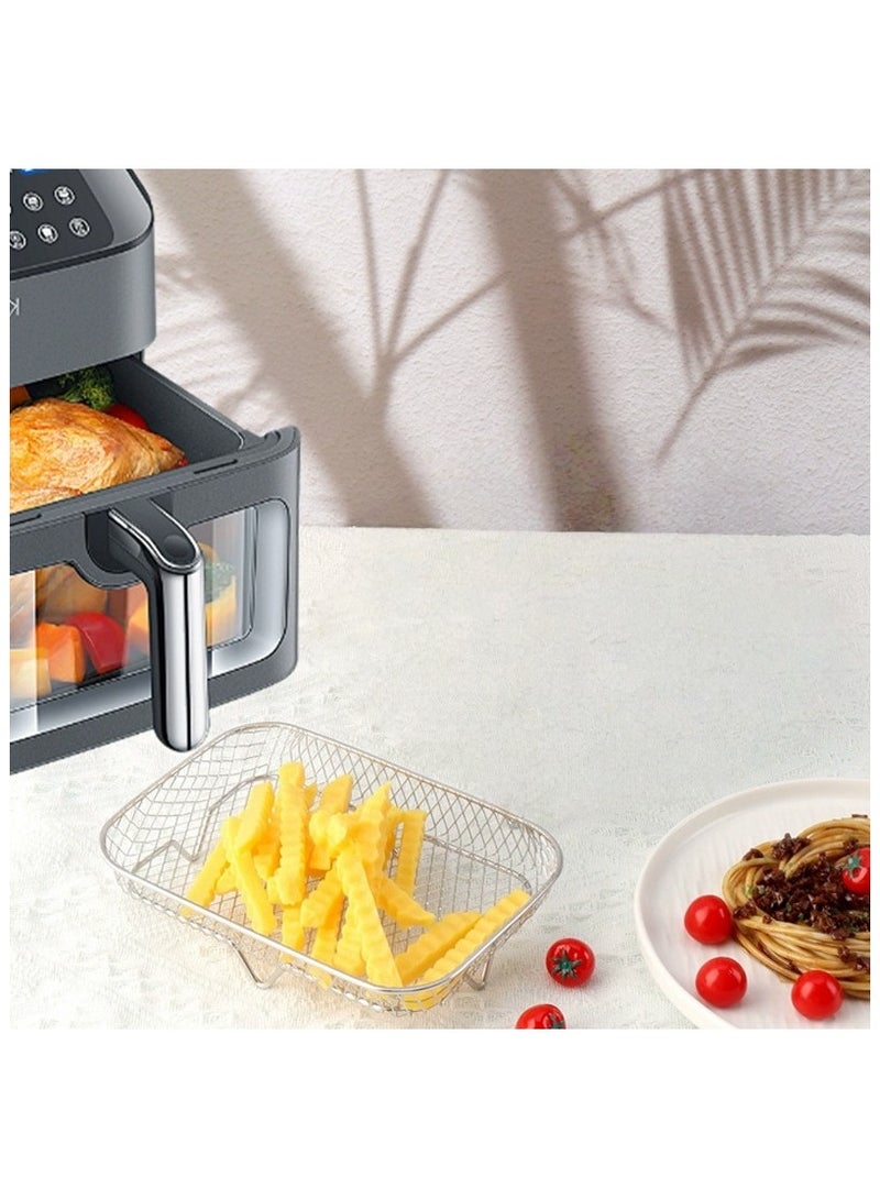 Air Fryer Rack, Stackable Stainless Steel Air Fryer Basket, 3 Layers Cooling Racks for Oven Press Cooker, Rectangle AirFryer Accessories (7.68"Lx5.31"Hx3.54"H) - Image 4