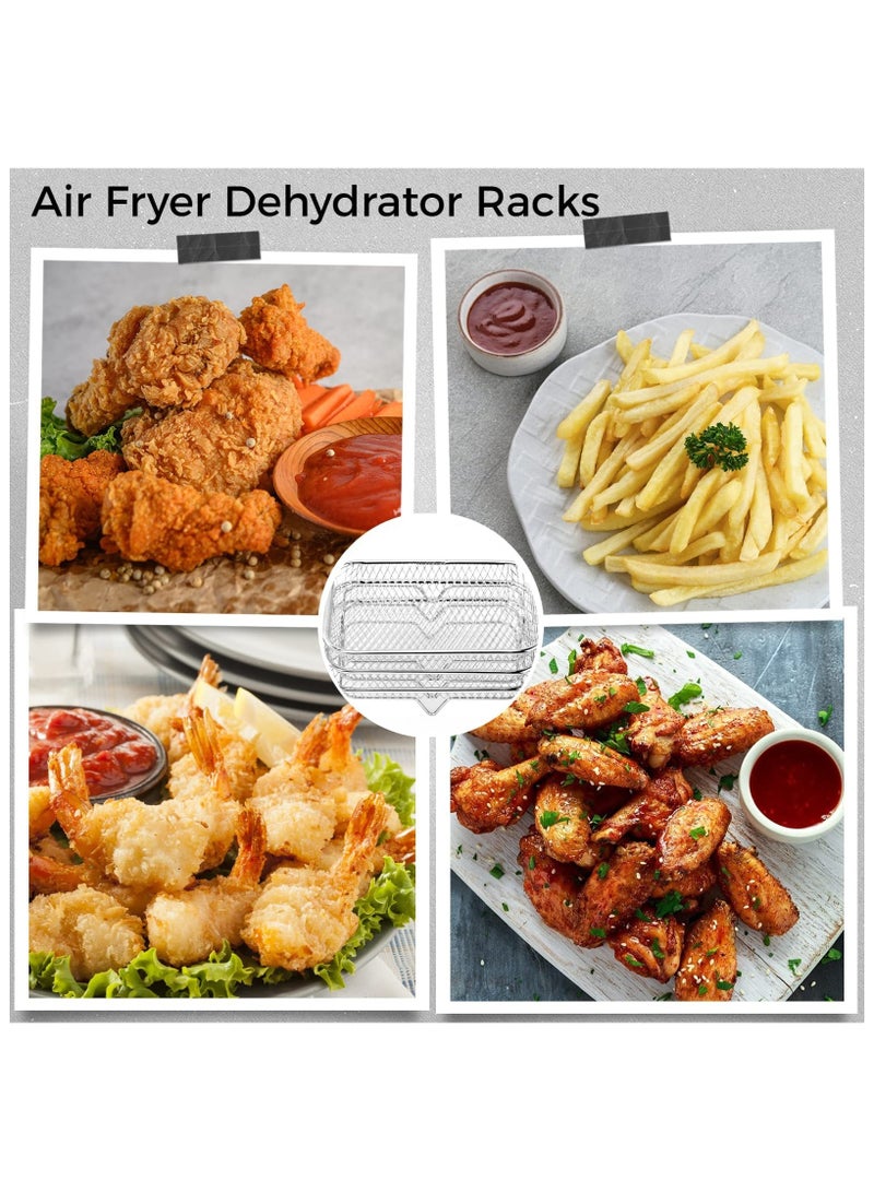 Air Fryer Rack, Stackable Stainless Steel Air Fryer Basket, 3 Layers Cooling Racks for Oven Press Cooker, Rectangle AirFryer Accessories (7.68"Lx5.31"Hx3.54"H) - Image 5