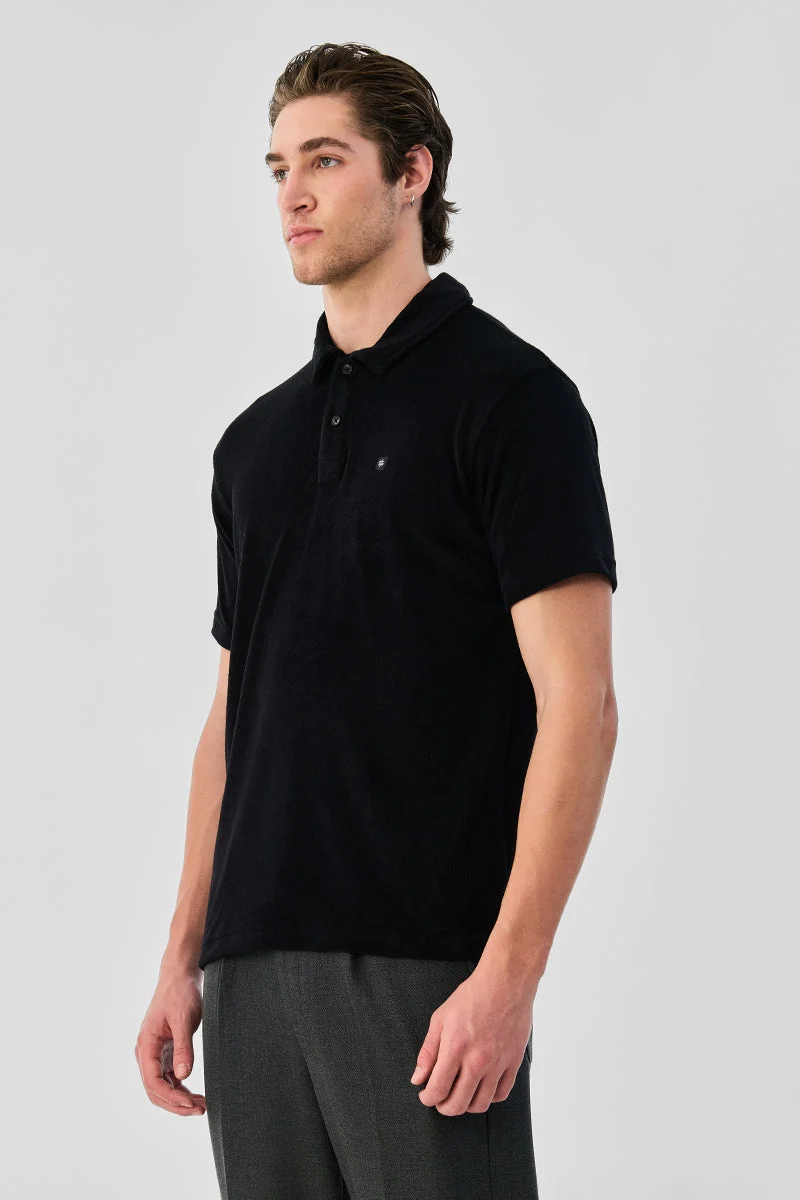 Snitch Black Cotton Blend Polo Regular Fit T-Shirt for Men | Best Price UAE