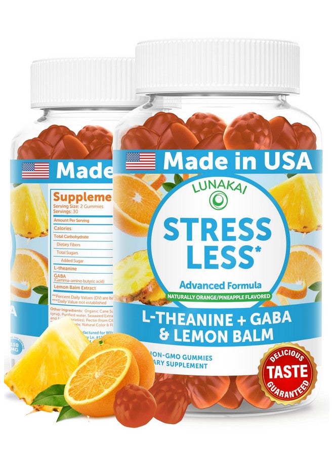 Lunakai USA Made Calm & Stress Relief Gummies - Delicious GABA + L-Theanine Calming Supplement for Adults & Kids - Natural Stress Support, 60ct - Image 1