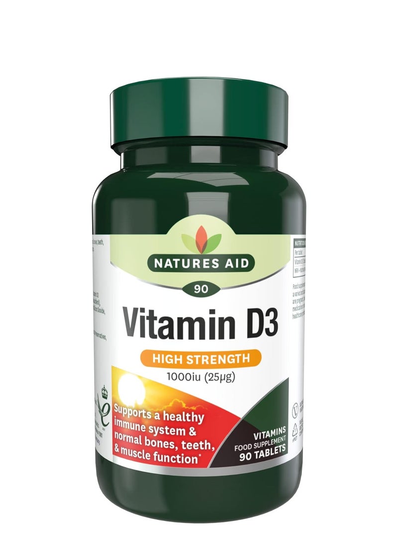 Natures Aid - Vitamin D3 1000iu (25ug), 90 Tablets - Image 1