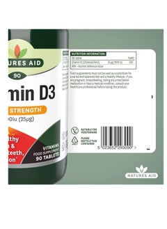 Natures Aid Vitamin D3 1000iu (25ug), 90 Tablets  - Image 3