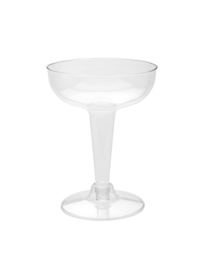 Restaurantware 4.5 Ounce Plastic Coupe Glasses, 100 Round Disposable Champagne Glasses - Recyclable, Shatter Resistant, Clear Plastic Small Cocktail Glasses, For Weddings Or Events, - Image 1