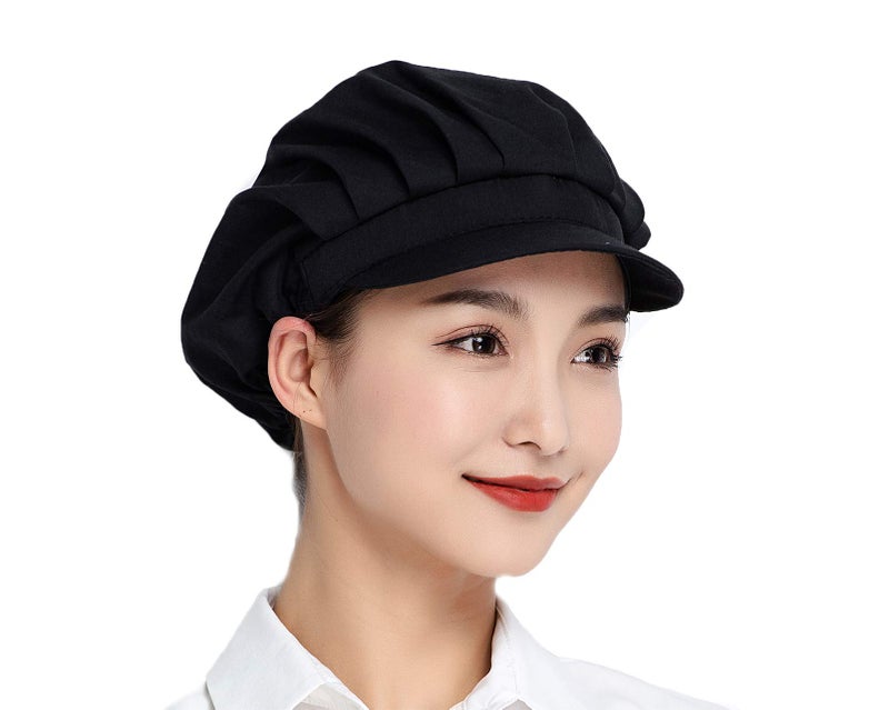 Jaspfct 4pcs Chef Hats Hairnets Kitchen Cooking Dishwashing Work Caps in Black HT005B4 - Image 3