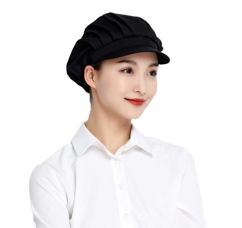 Jaspfct 4pcs Chef Hats Hairnets Kitchen Cooking Dishwashing Work Caps in Black HT005B4 - Image 5