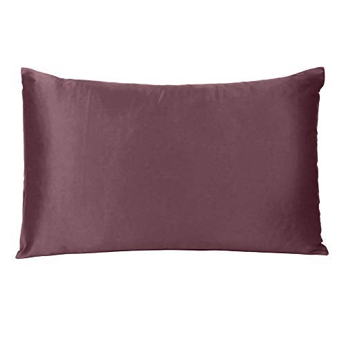 Oussum Satin Silk Pillowcase Pillow Case Covers with Envelop Closure for Hair and Skin Home Bed Decor Set of 2 Pillowcase Free Single Pc Scrunchie (King Size (20"x40"), Grape Wine) - Image 4