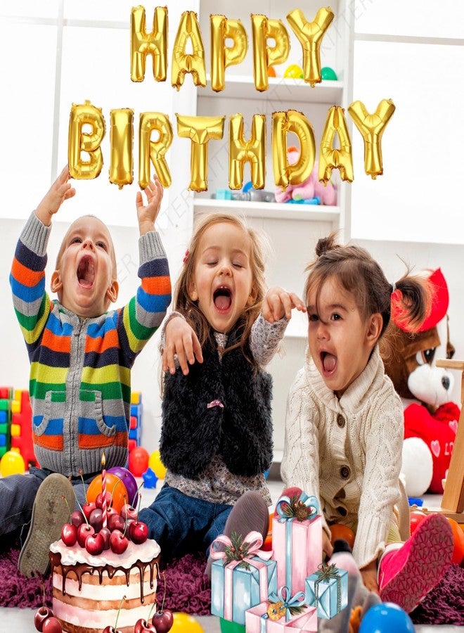 بالون عيد ميلاد سعيد ذهبي من كيتر، مجموعة بالونات عيد ميلاد سعيد معدنية لتزيين أعياد الميلاد، بالونات لتزيين أعياد ميلاد الأولاد والبنات والأطفال والكبار - Image 4