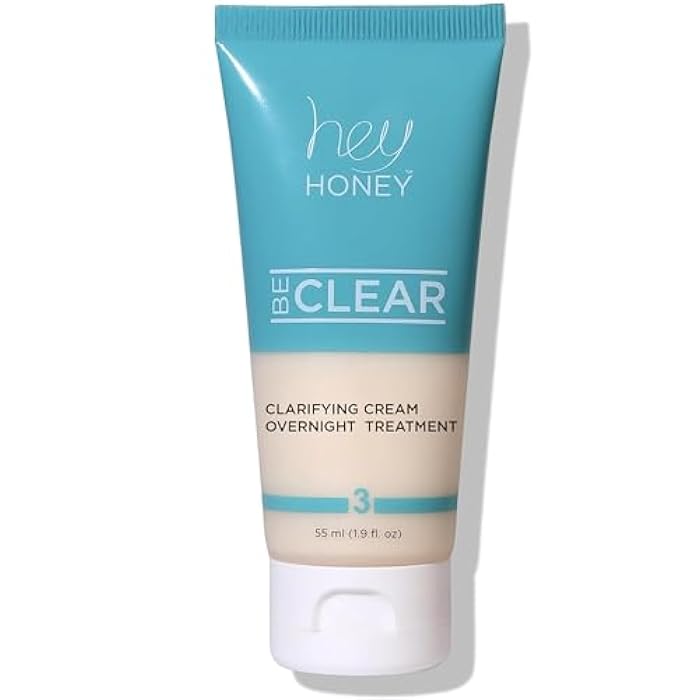 Hey Honey Skincare Be Clear Acne Routine | Clarifying Overnight Treatment | Propolis & Herbal Cream for Blemishes & Acne-Prone Skin | Immidiate Soothing Relief | 1.9 Oz - Image 1