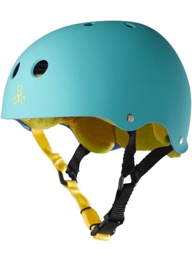 Triple Eight Triple Eight Sweatsaver Liner Skateboarding Helmet, Baja Teal Rubber, Small  - Image 5