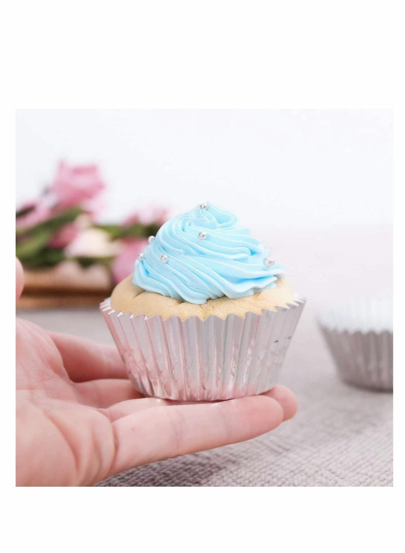 سيوسي أكواب كيك بالفويل معدنية علب مافن ورقية أكواب الخبز ذهبية فضية وردية للزفاف ، أعياد الميلاد ، حفلات استقبال المواليد ، عبوة من 300 - Image 5