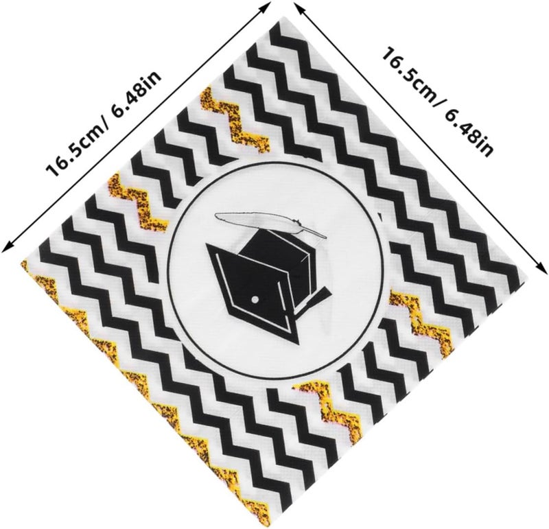 Healeved 100pcs Graduation Party Napkins Graduation High Absorbency Paper Napkins for Drinks Appetizers and Desserts for Celebrating Graduates - Image 2