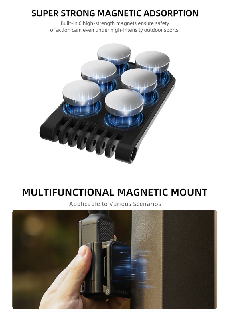 SUNNY LIFE Dedicated Magnetic Mount Stand Compatible with DJI Osmo Pocket 3, Upgraded Pocket3 Accessories Adapter Clamp Magnet Suction Case Holder on Desktop, Vertical Surface, 180° Adjustable Handle, WITH 2 Lens Protector + 2 LCD Screen Protector  - Image 4