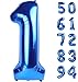 IWERP 40 Inch Navy Blue 1 Balloon for First Birthday Blue One 1st Number Balloon Birthday Decorations for Boy Man Toddler Baby 10th 21st Giant Number 1 Balloon - Image 4