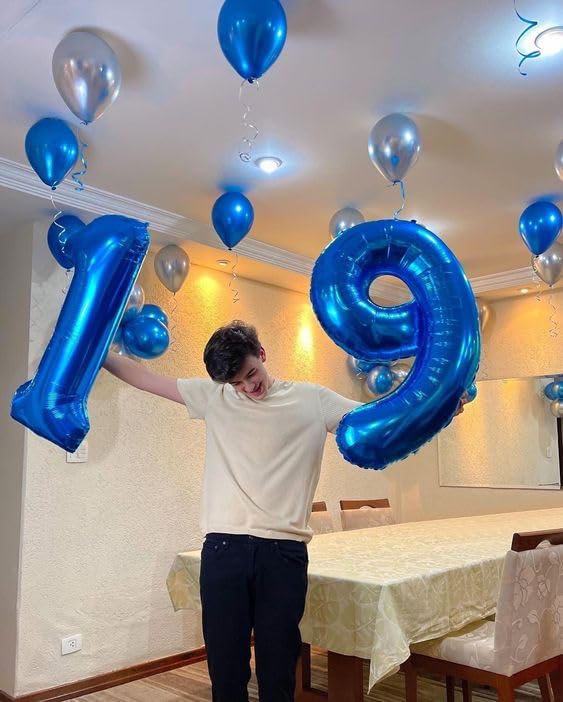IWERP 40 Inch Navy Blue 1 Balloon for First Birthday Blue One 1st Number Balloon Birthday Decorations for Boy Man Toddler Baby 10th 21st Giant Number 1 Balloon - Image 5