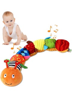 Garlo Infant Baby Musical Stuffed Animal Activity Soft Toys with Multi-Sensory Crinkle, Rattle and Textures, for Tummy Time Newborn 0-3-6-12 Months Boys, Girls, Caterpillar  - Image 1