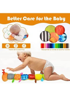 Garlo Infant Baby Musical Stuffed Animal Activity Soft Toys with Multi-Sensory Crinkle, Rattle and Textures, for Tummy Time Newborn 0-3-6-12 Months Boys, Girls, Caterpillar  - Image 4